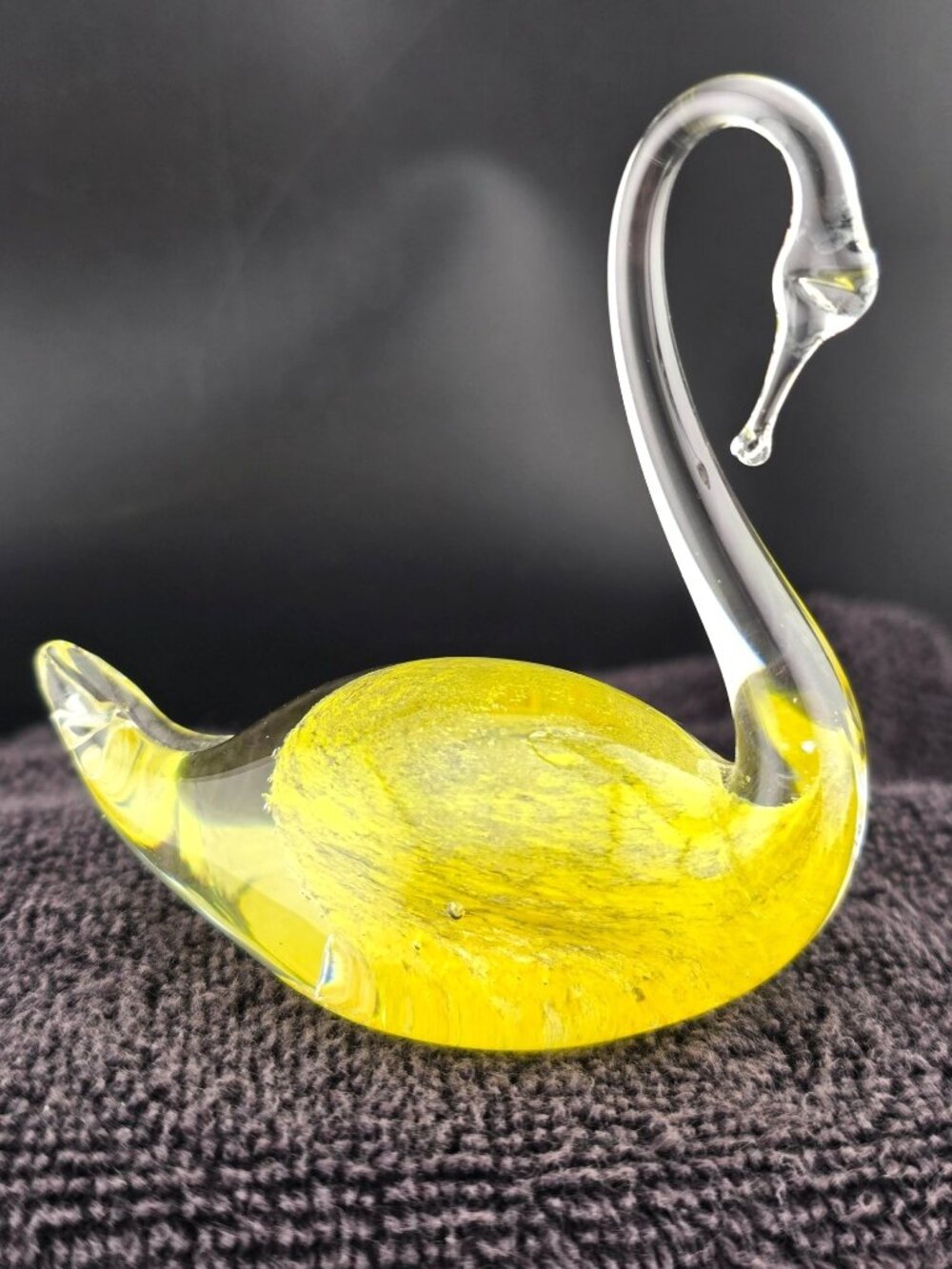 Ekenas Sweden Yellow Art Glass Swan Figurine Handblown Elegant Collectible - Picture 9 of 15